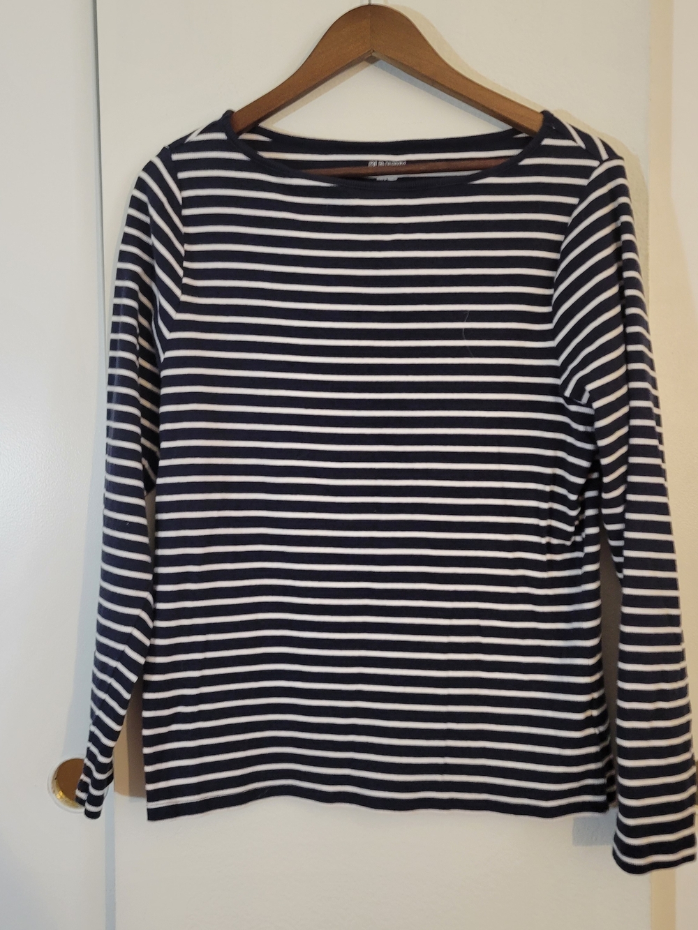 Old Navy Navy and White Striped Knit Top